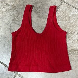 Urban Outfitters Out From Under Red Ribbed Cropped Tank. Size M.